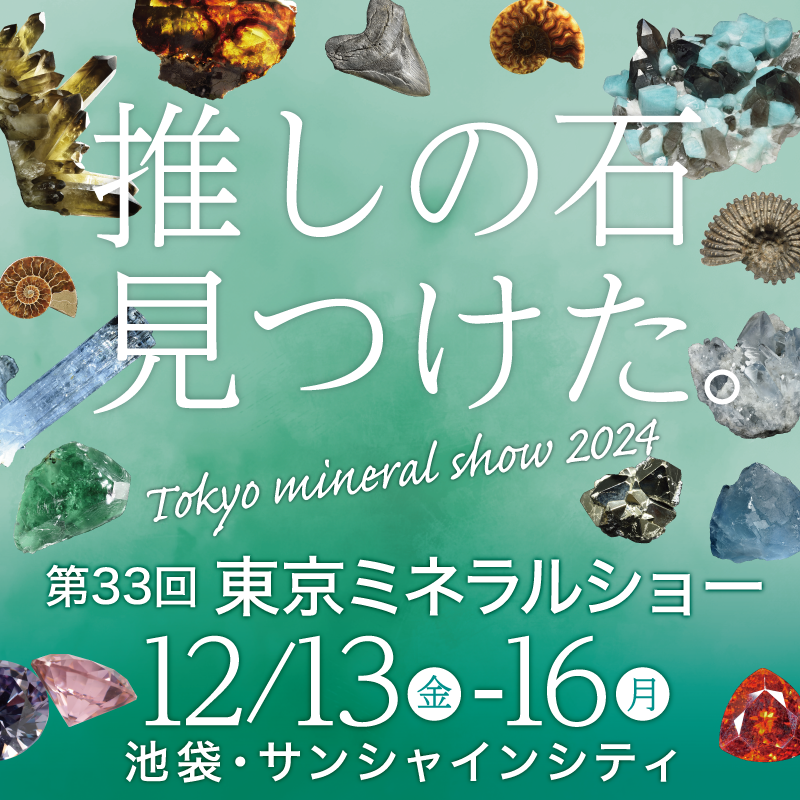 12月13日~12月16日 東京ミネラルショー 出店のお知らせ